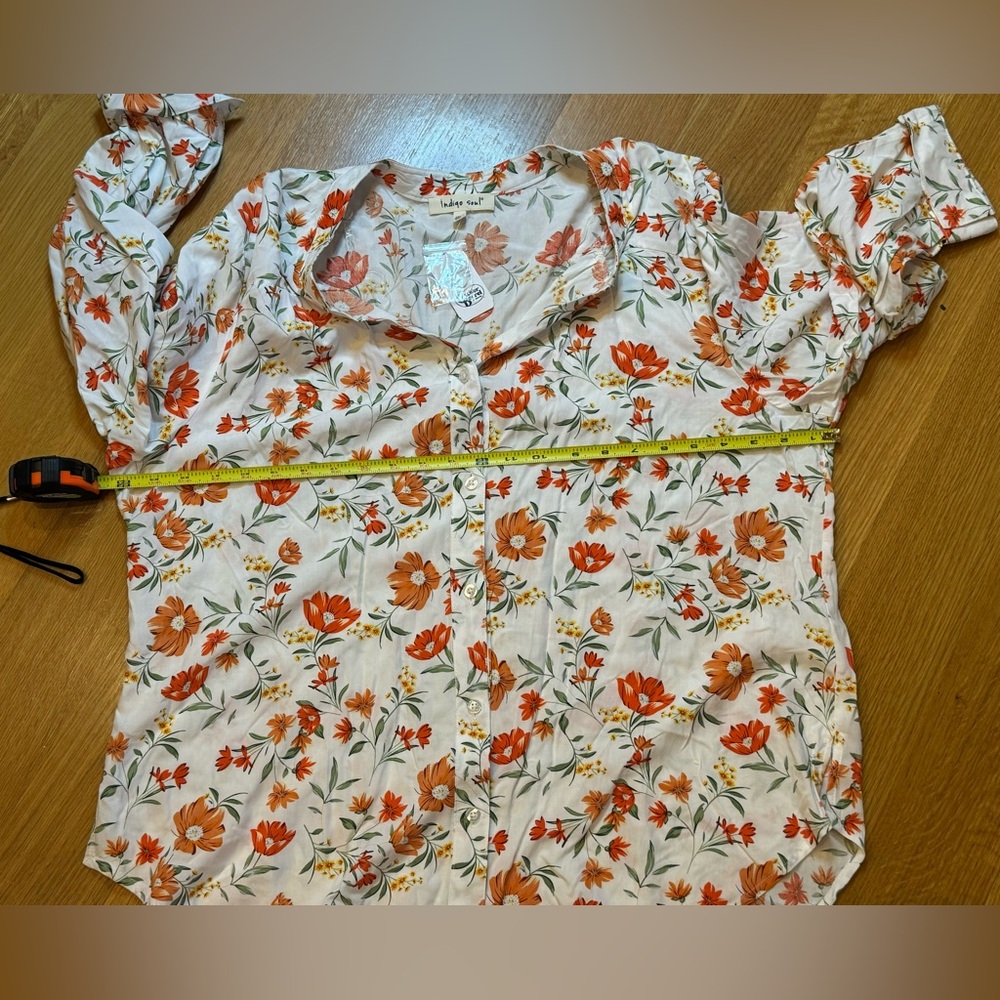 Indigo Soul (Cracker Barrel) Top with Orange and Green Accents Size 2X NWT - Picture 3 of 5